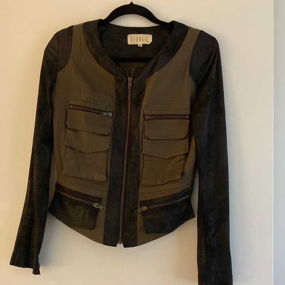 Georgie Vegan Suede Military Jacket